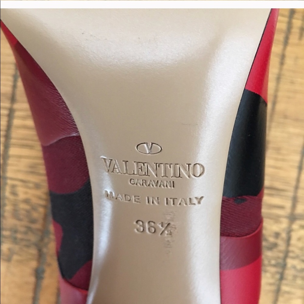 Valentino Rockstud Red Camo Heels sz 36.5 - Picture 6 of 7